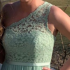 David’s Bridal Long One Shoulder Bridesmaid Dress